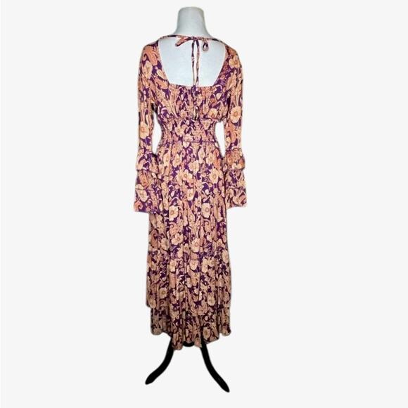 NWOT Angie Long Sleeve Floral Print Tiered Maxi Dress – Sz S - Picture 7 of 9
